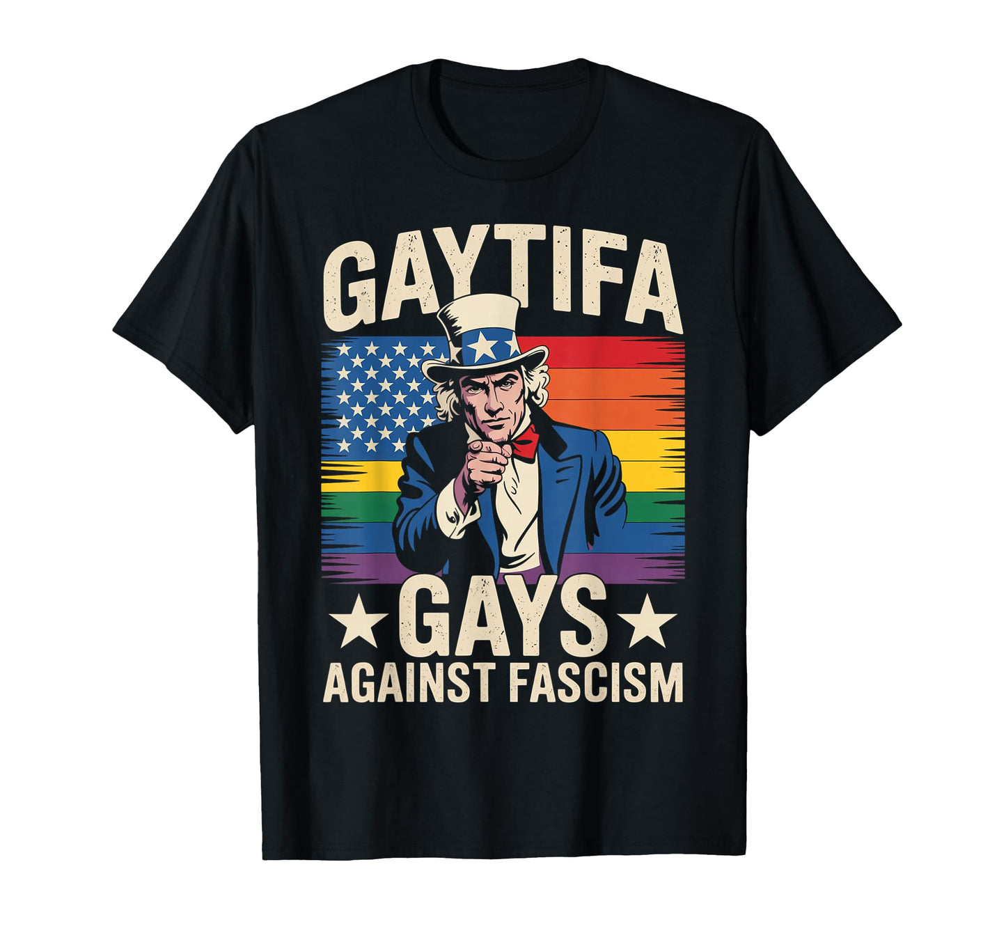Gaytifa Gays Against Fascism Resist No Kings LGBTQ Pride T-Shirt