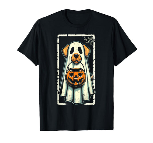Cute Dog Men Women Kids Boys Girls Halloween Funny Ghost T-Shirt