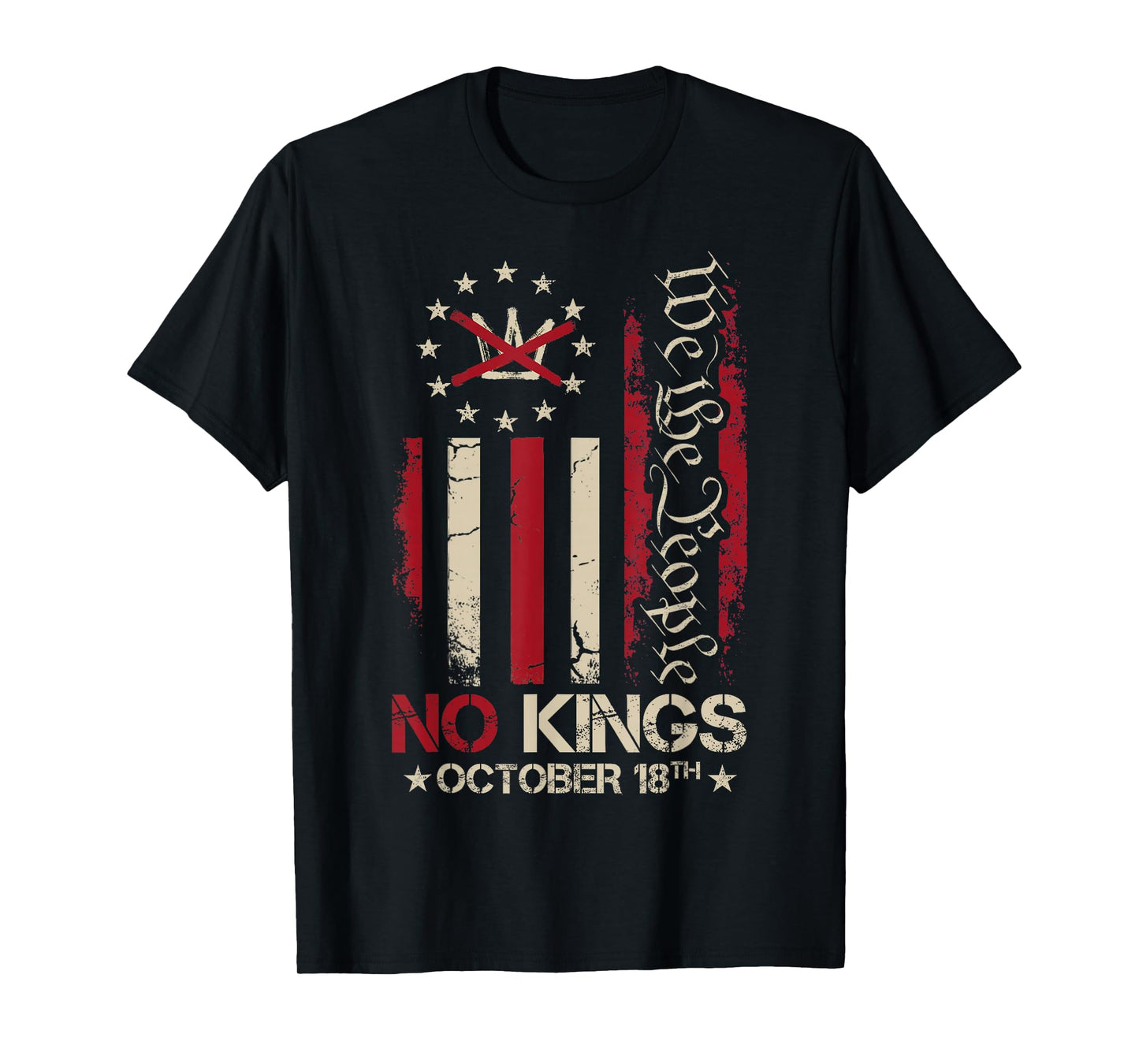 No Kings Day Patriotic America USA Flag Shirt No Kings 2025 T-Shirt
