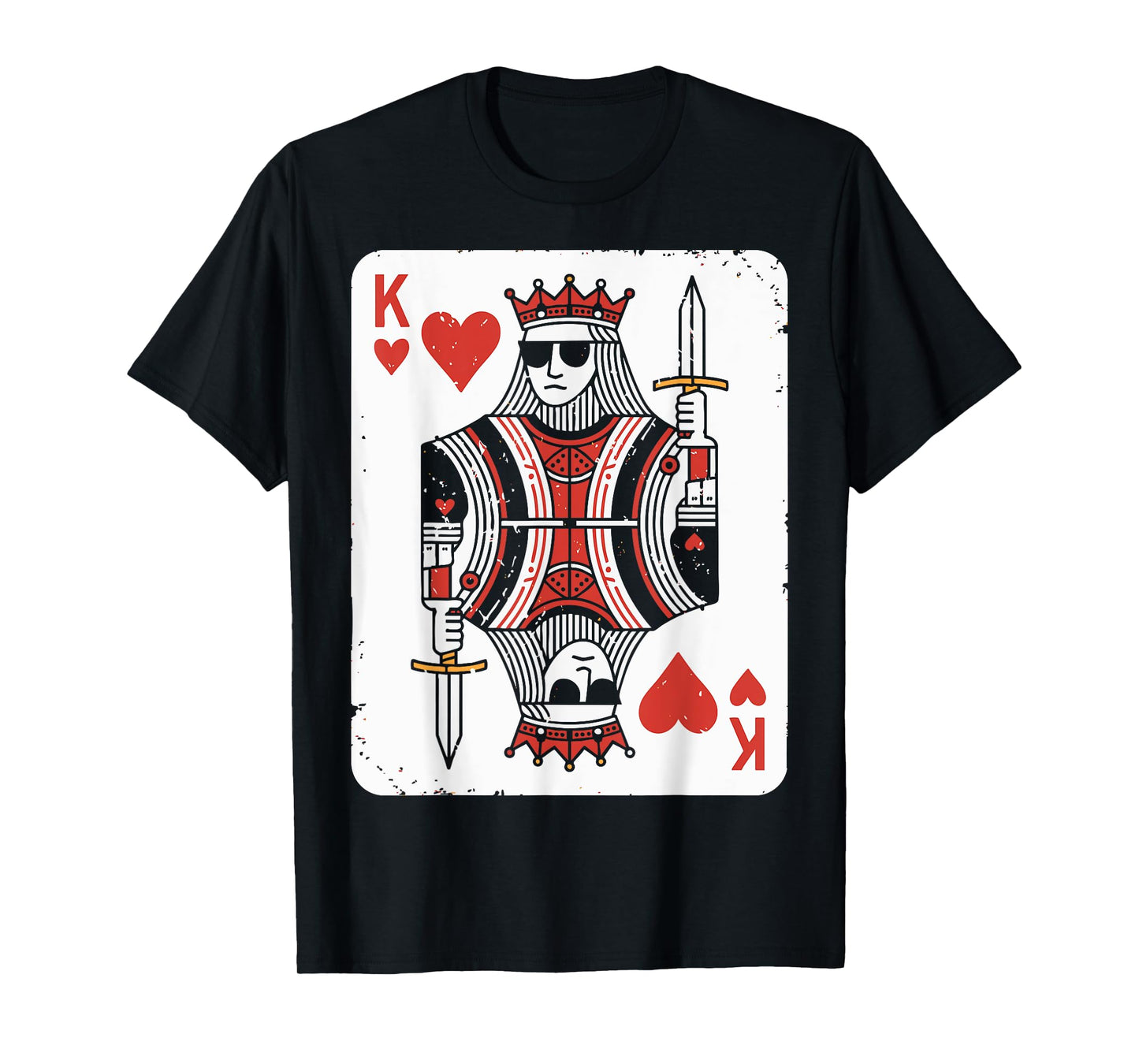 Cool King Of Hearts Valentines Day Playing Card Poker Casino T-Shirt
