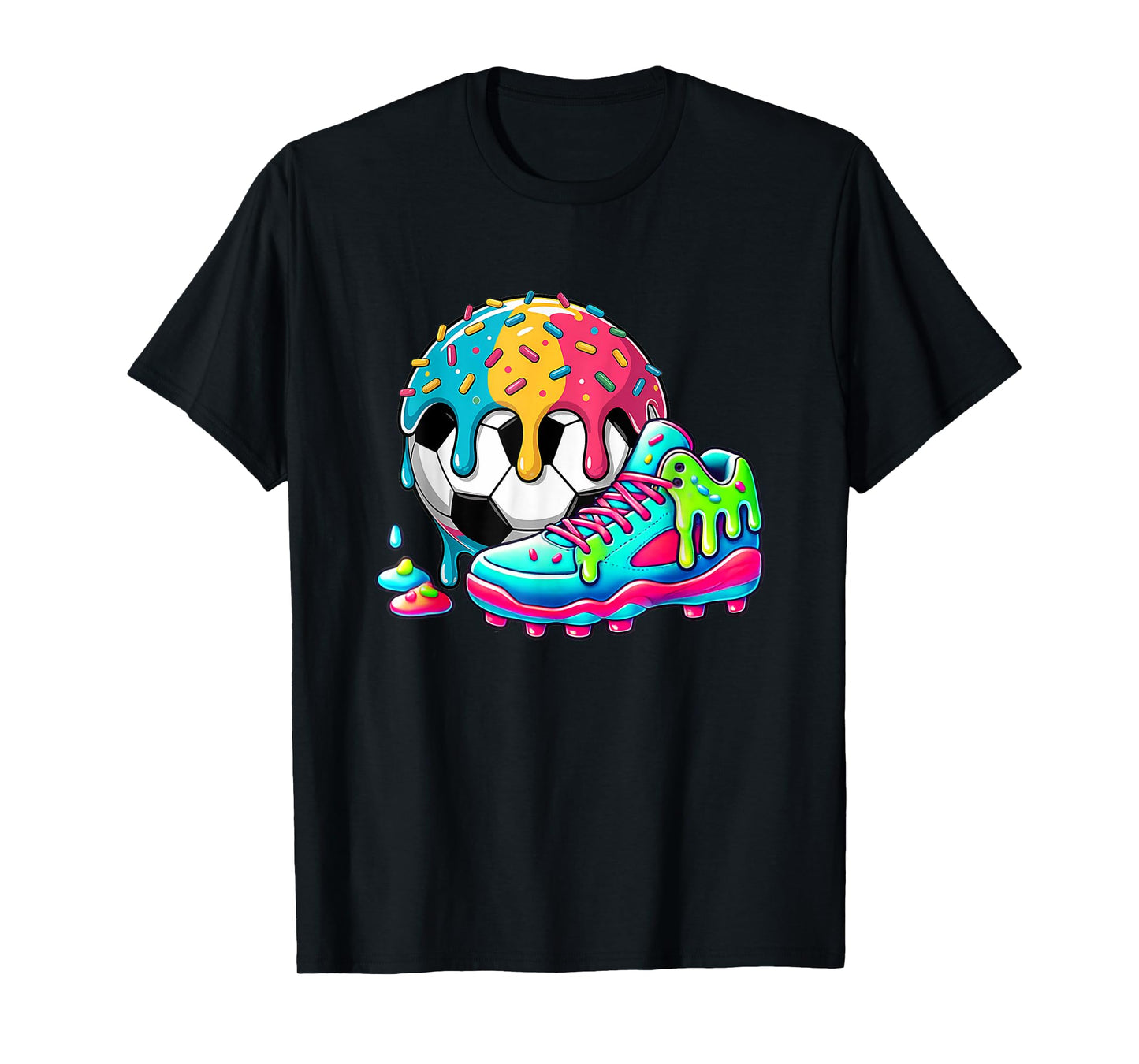 Soccer Ice Cream Drip For Boys Girls Kids Soccer Drip T-Shirt