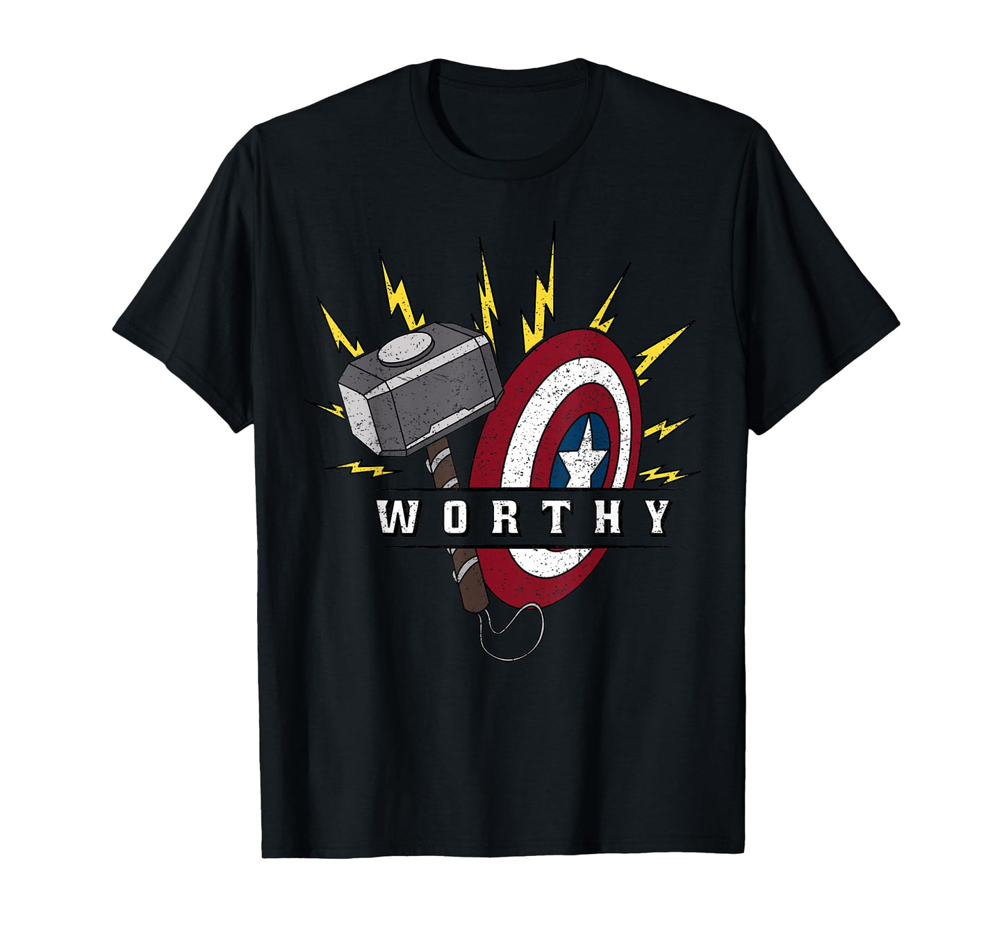 Marvel Avengers Endgame Captain America Worthy Hammer Shield T-Shirt
