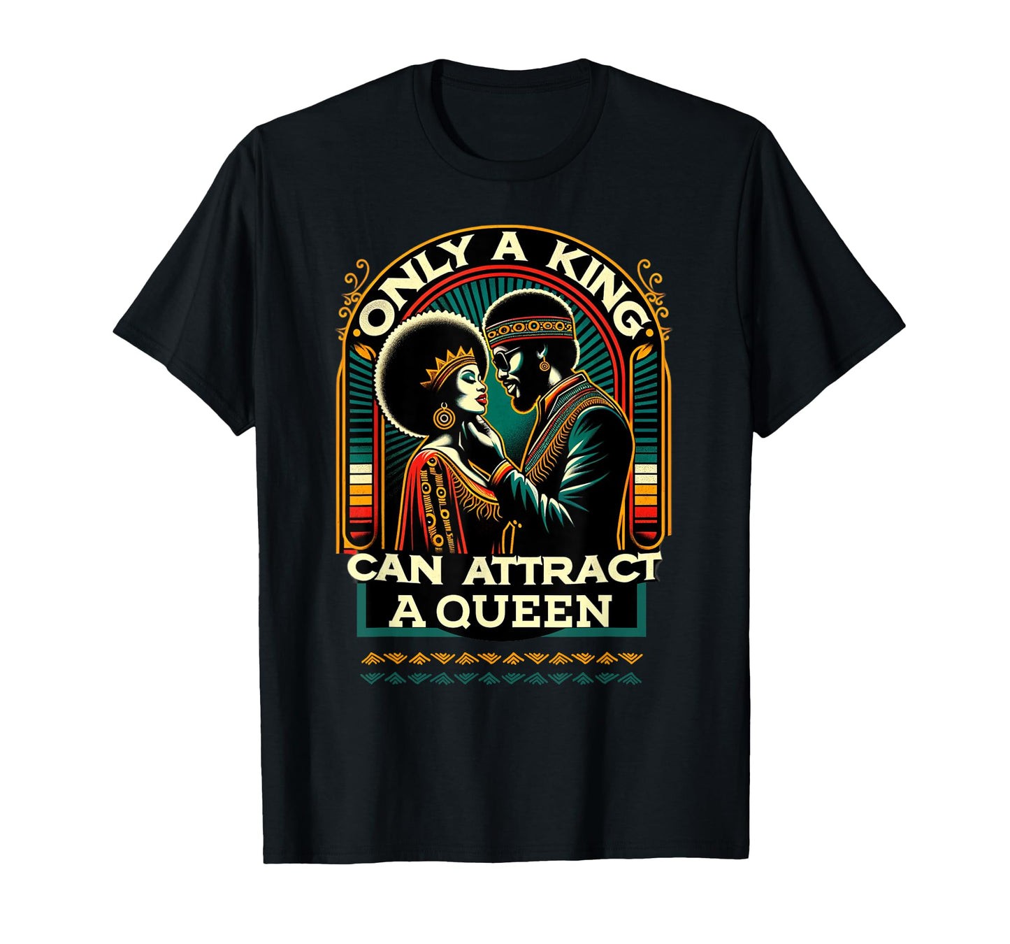 King & Queen Black Love African American Couples Marriage T-Shirt