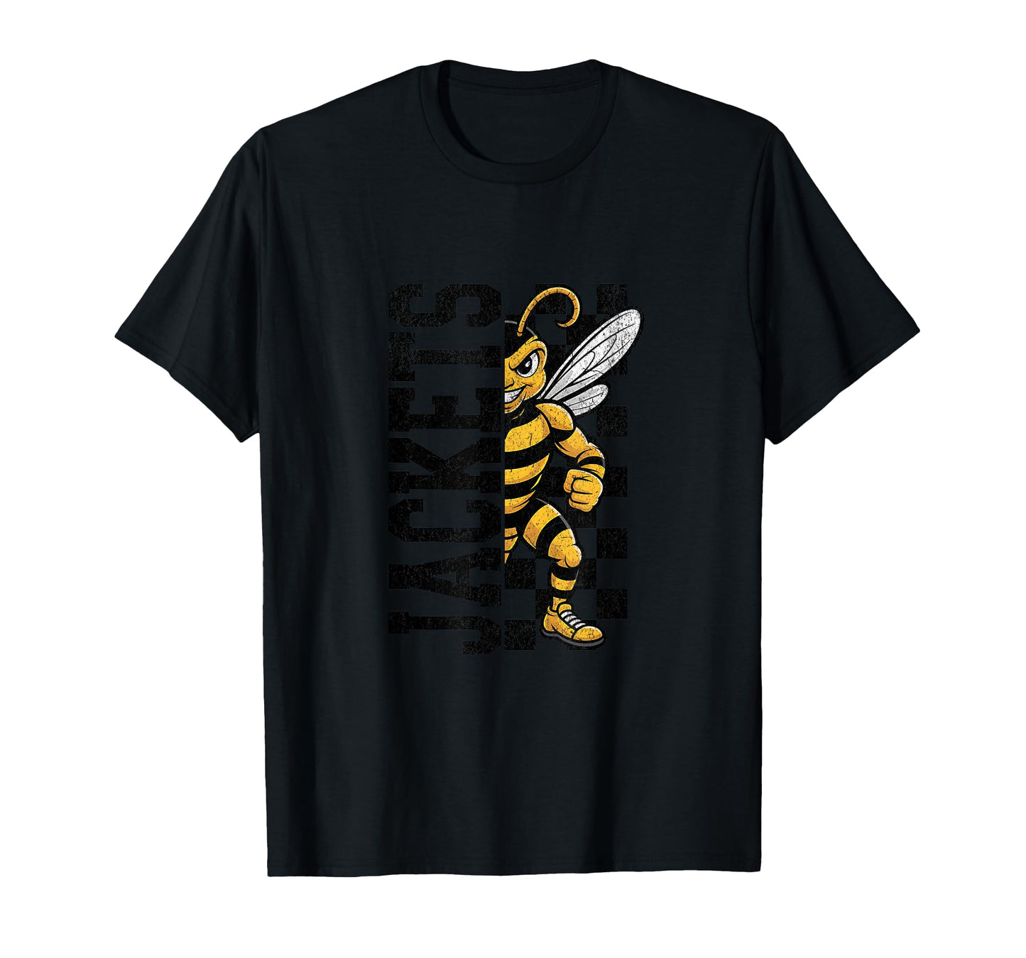 Fierce Yellow Jacket Half Mascot Design T-Shirt