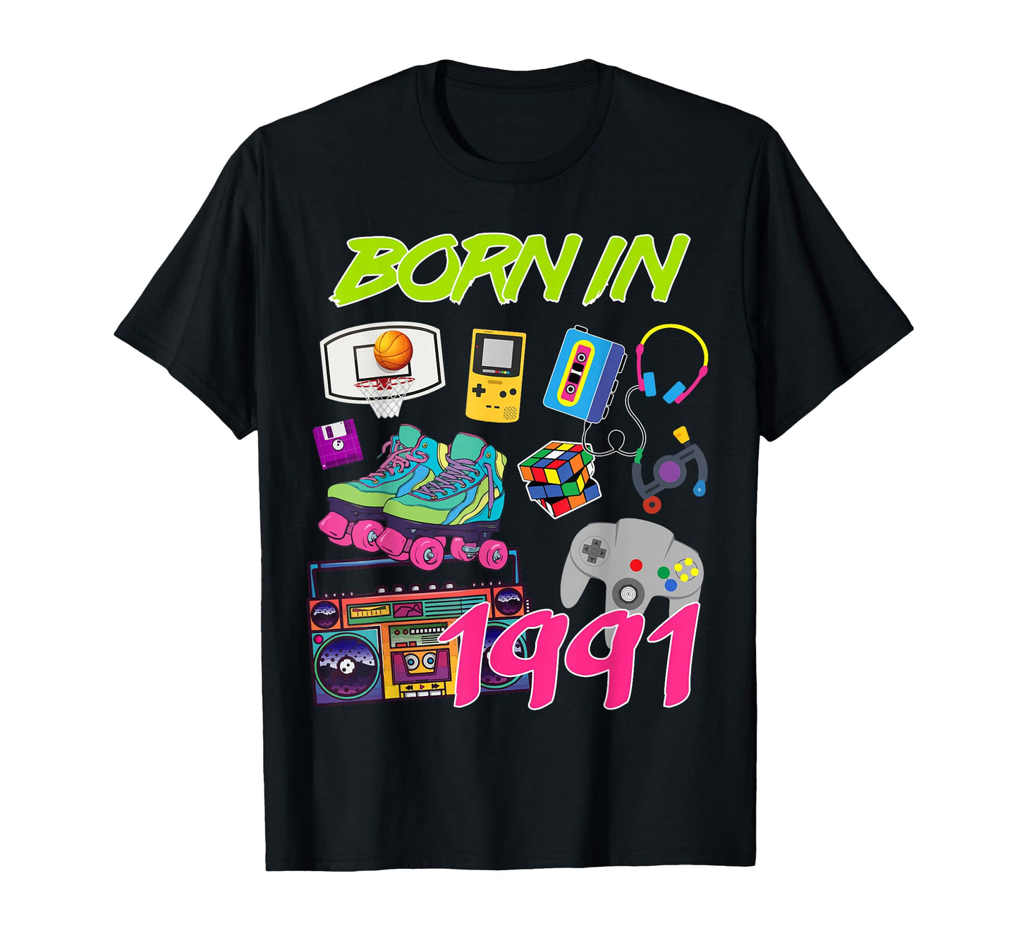 Retro Born In 1991 29th Birthday Tees T-Shirt
