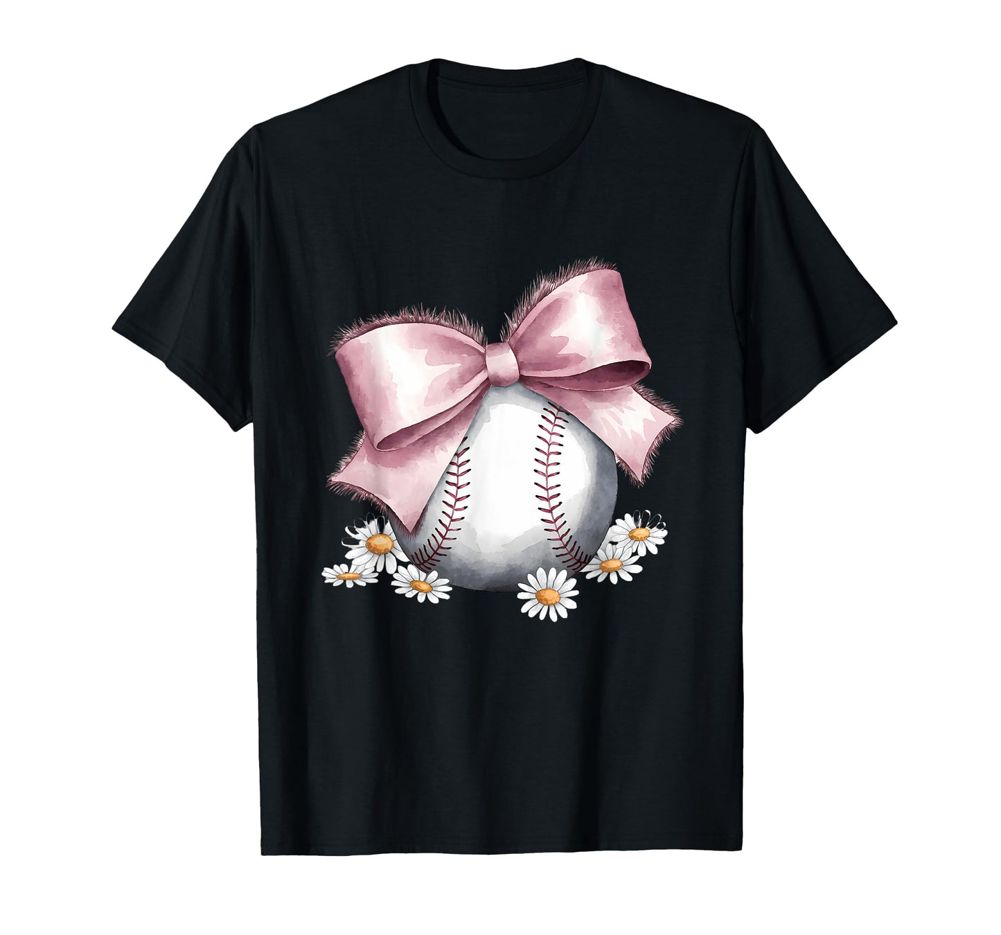 Baseball Coquette Bow Cute Baseball Mom T-Shirt