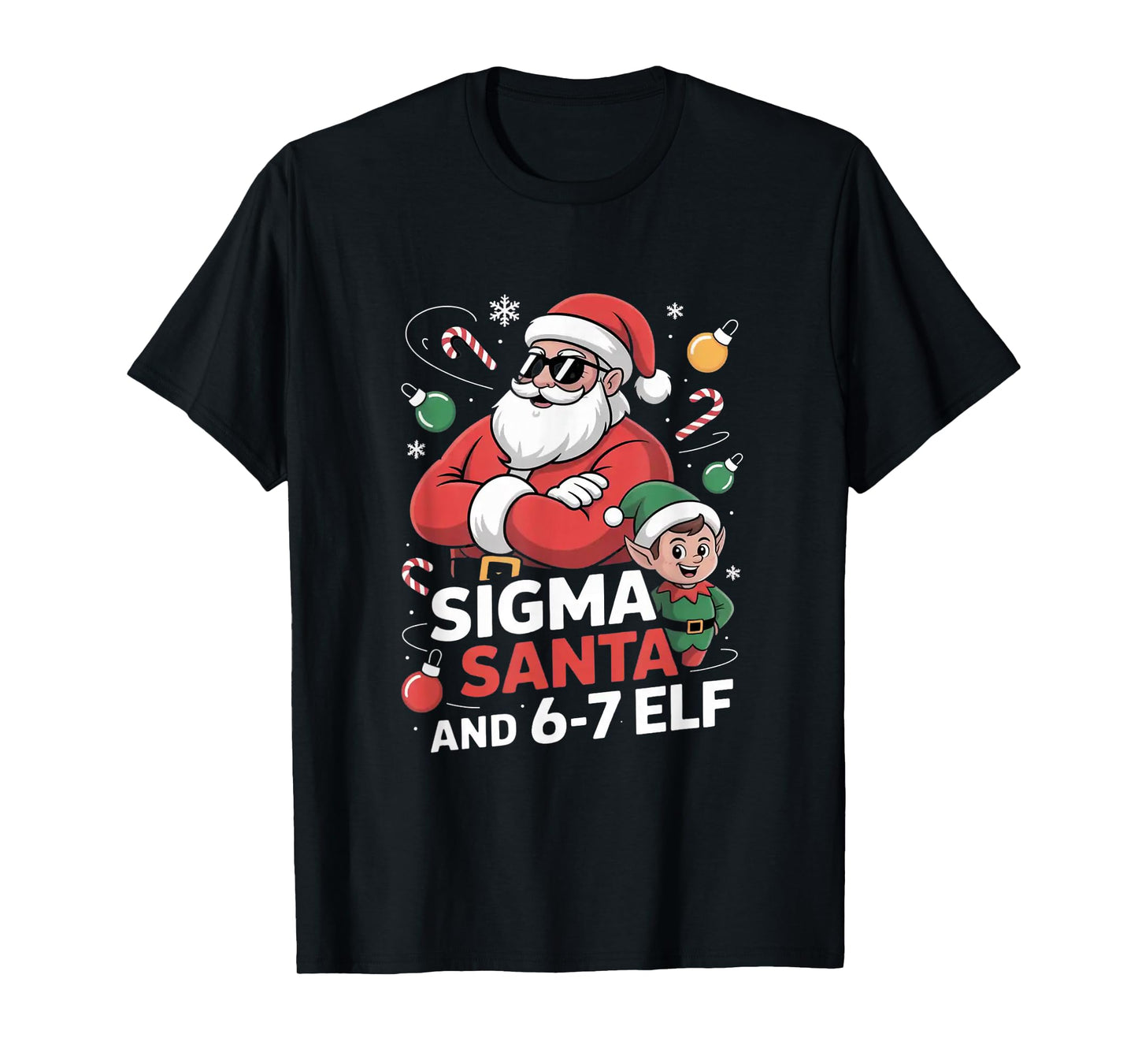 6-7 Christmas Ugly Sweater Six Seven Xmas 67 Meme Santa Elf T-Shirt