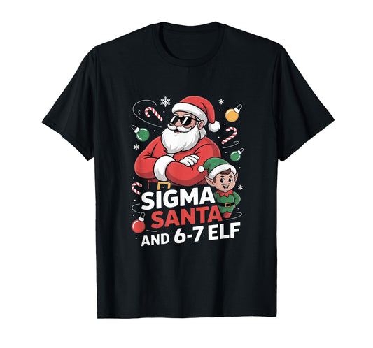 6-7 Christmas Ugly Sweater Six Seven Xmas 67 Meme Santa Elf T-Shirt