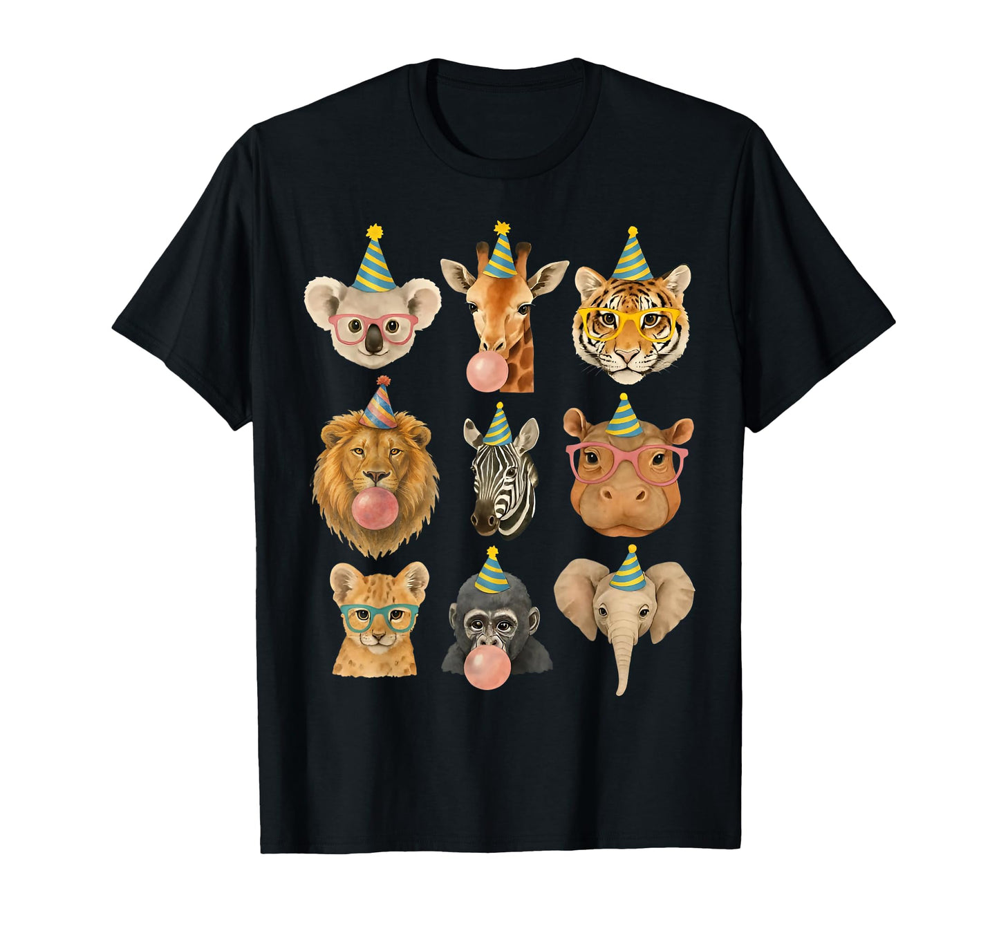Cute Party Animals Birthday Wildlife Zoo Birthday Boys Kids T-Shirt