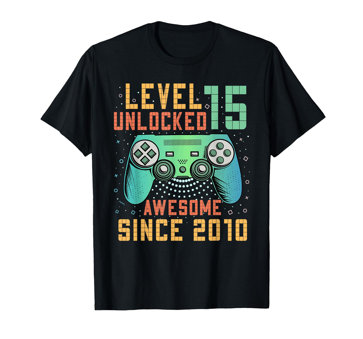 Level 15 Unlocked 15th Birthday 15 Year Old Boy Gifts Gaming T-Shirt
