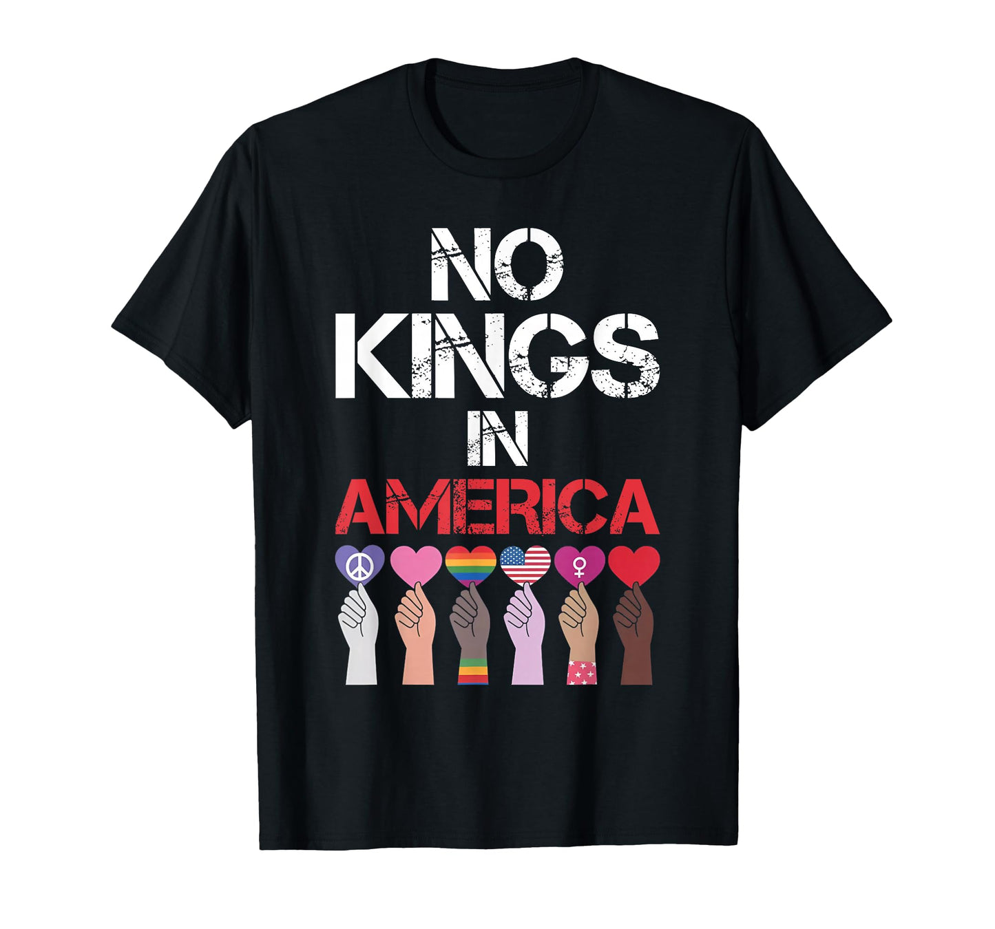 No Kings in America - No Kings Political Protest Men Women T-Shirt