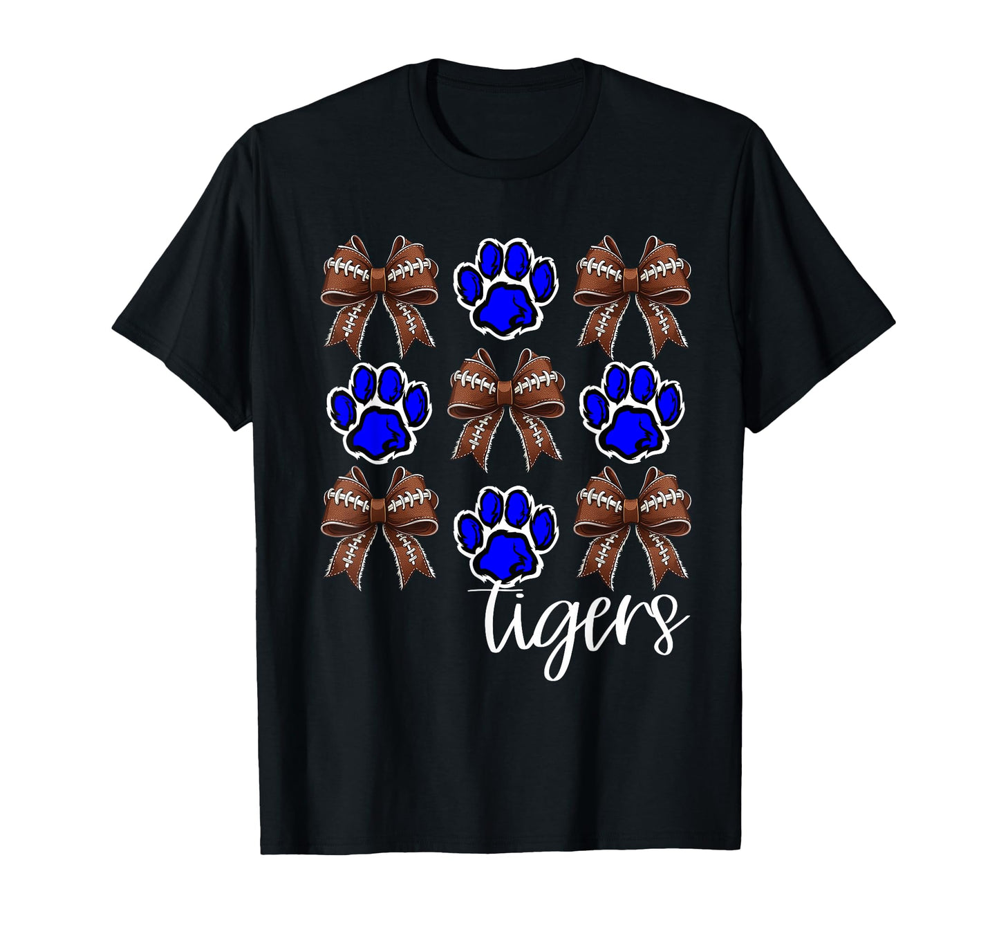 Tigers Football Mom Coquette Bows Game Day Tiger Pride T-Shirt