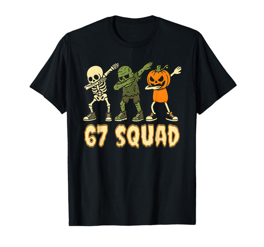 67 Halloween Squad Pumpkin Six Seven Boys Brainrot Meme Kid T-Shirt