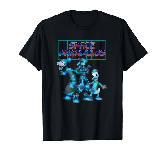 Disney Kingdom Hearts Space Paranoids Group Shot Neon Poster T-Shirt