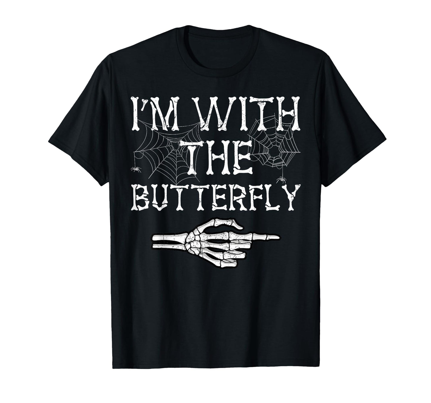 Im with Butterfly Catcher Halloween Costumes Funny Couples T-Shirt