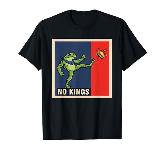Angry Frog No Kings Patriotic No Kings Democracy Protest T-Shirt