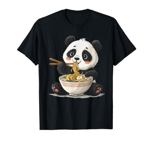 Cute Panda Ramen Japanese Anime T-Shirt