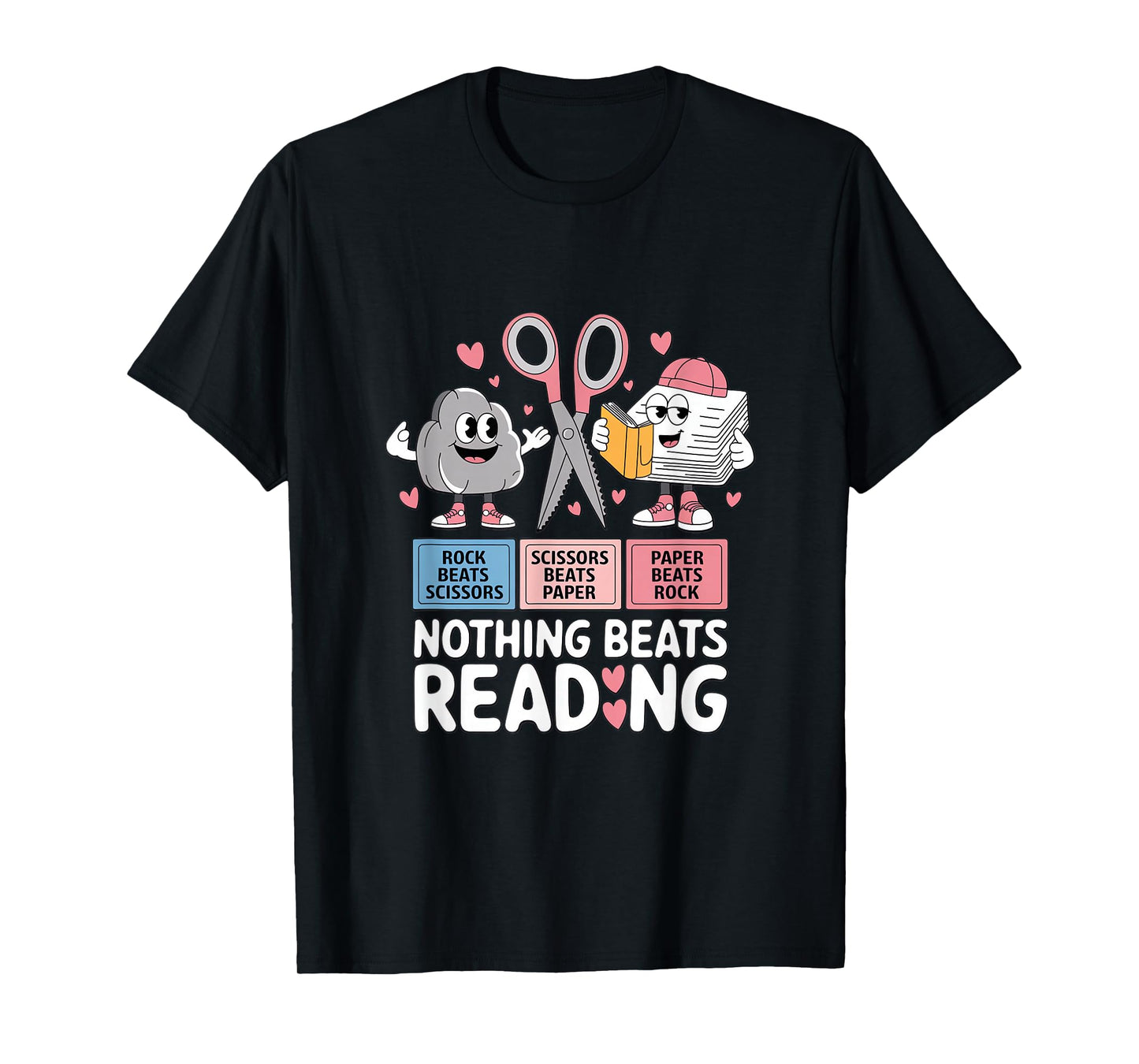 Nothing Beats Reading Rock Paper Scissors T-Shirt