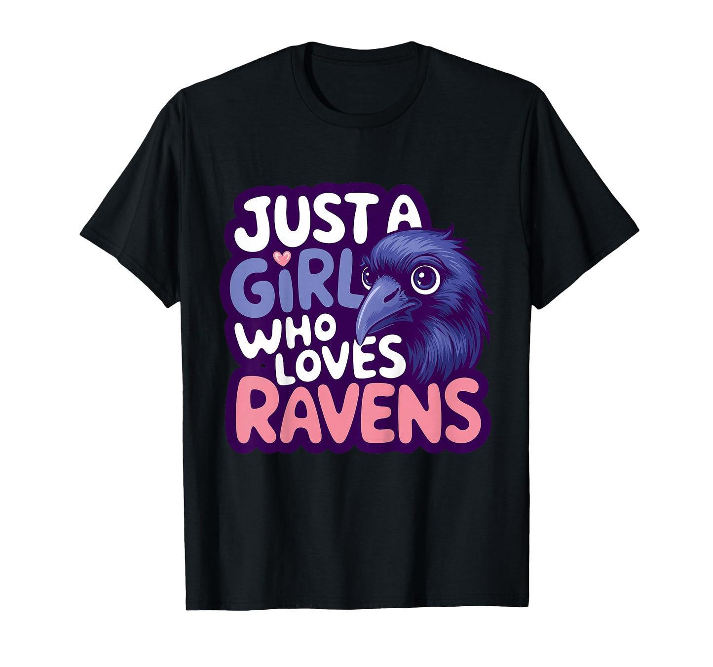 Kids Girl Loves Ravens Kids T-Shirt