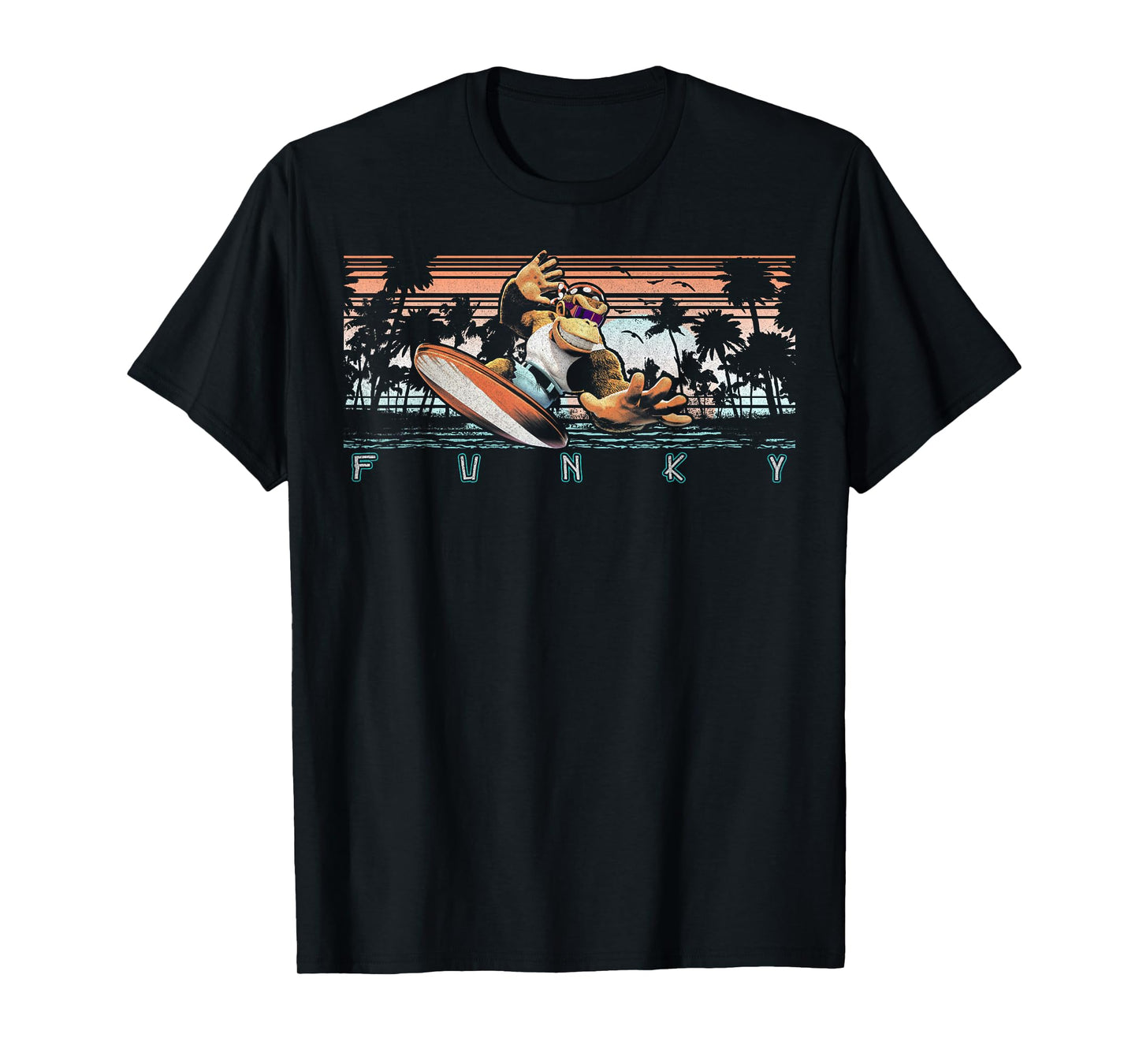 Nintendo Donkey Kong Country Funky Kong Surf Tropical Poster T-Shirt