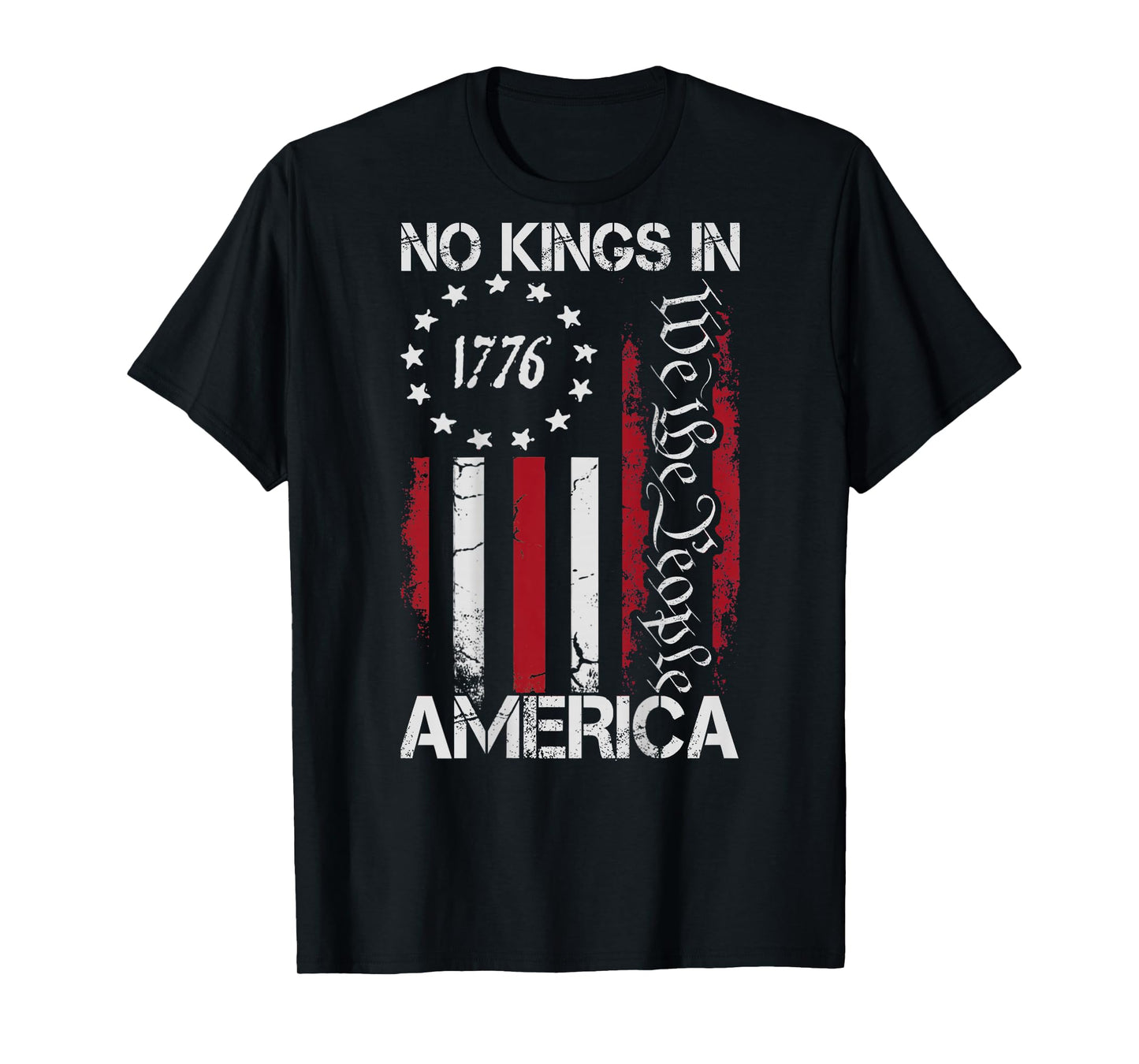 We The People No Kings Vintage USA Flag Shirt Men Women T-Shirt