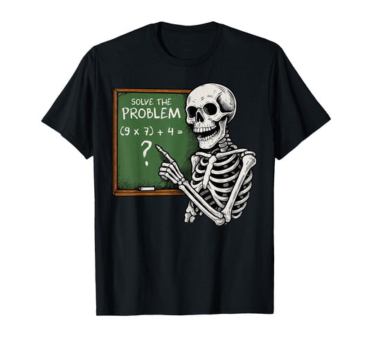 67 Halloween Math Funny Six Seven Meme Brainrot Skeleton T-Shirt