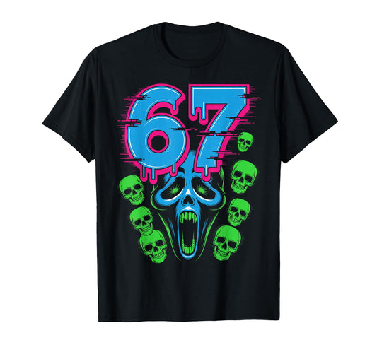 67 Halloween SCP Horror Face Scary Costume Shirt Horror 6 7 T-Shirt