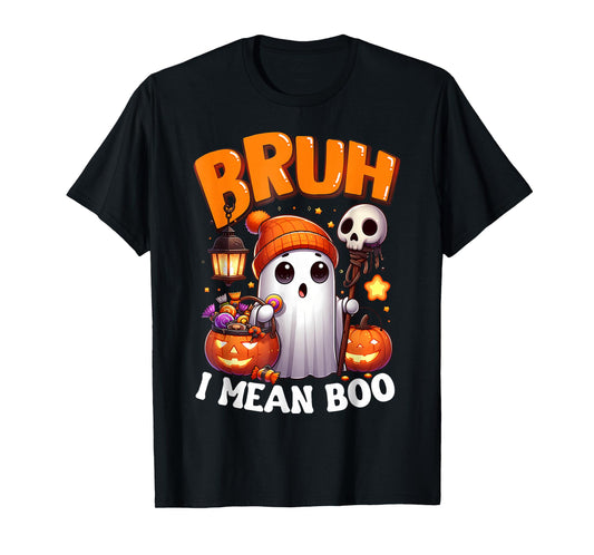 Cute Ghost Trick Or Treat Candy Bruh Ghost Halloween T-Shirt