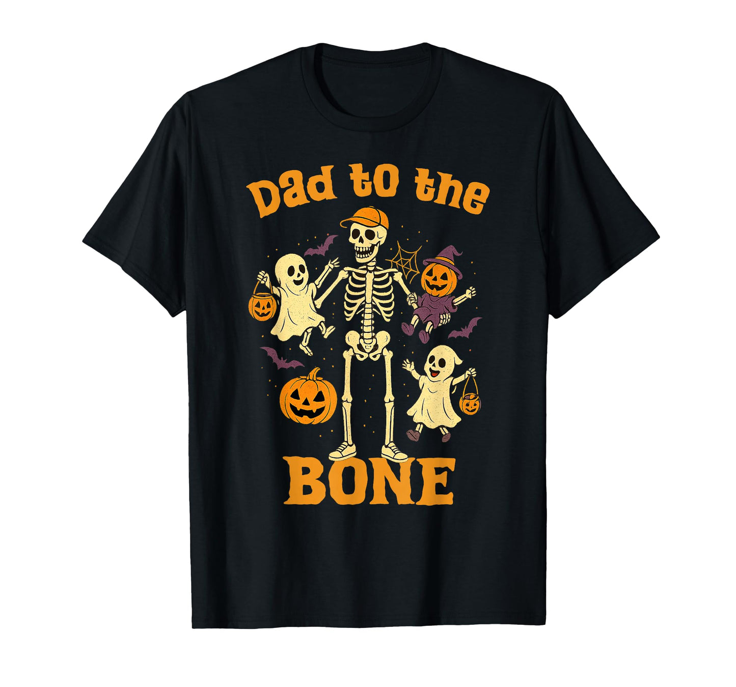 Funny Dad to The Bone Skeleton with Kids Halloween T-Shirt