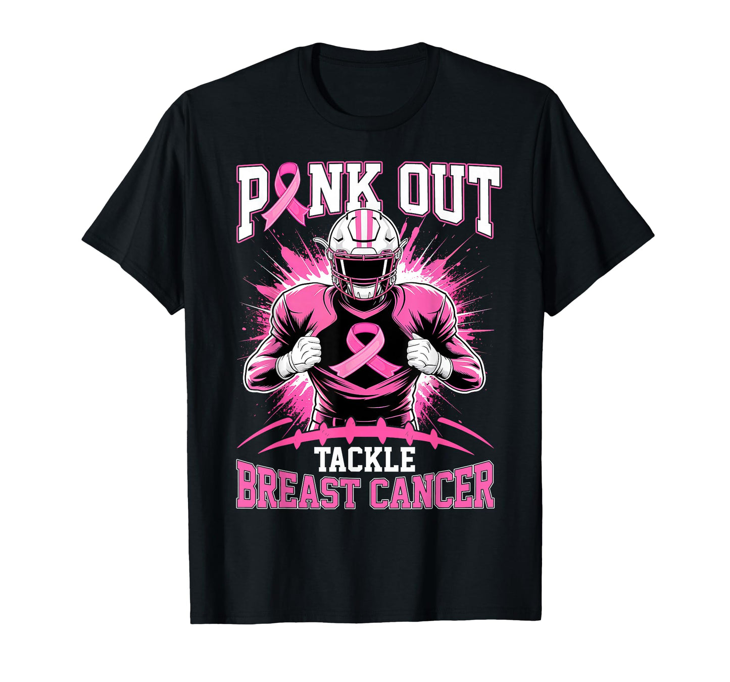 Pink Out Tackle Breast Cancer Awareness American Football T-Shirt