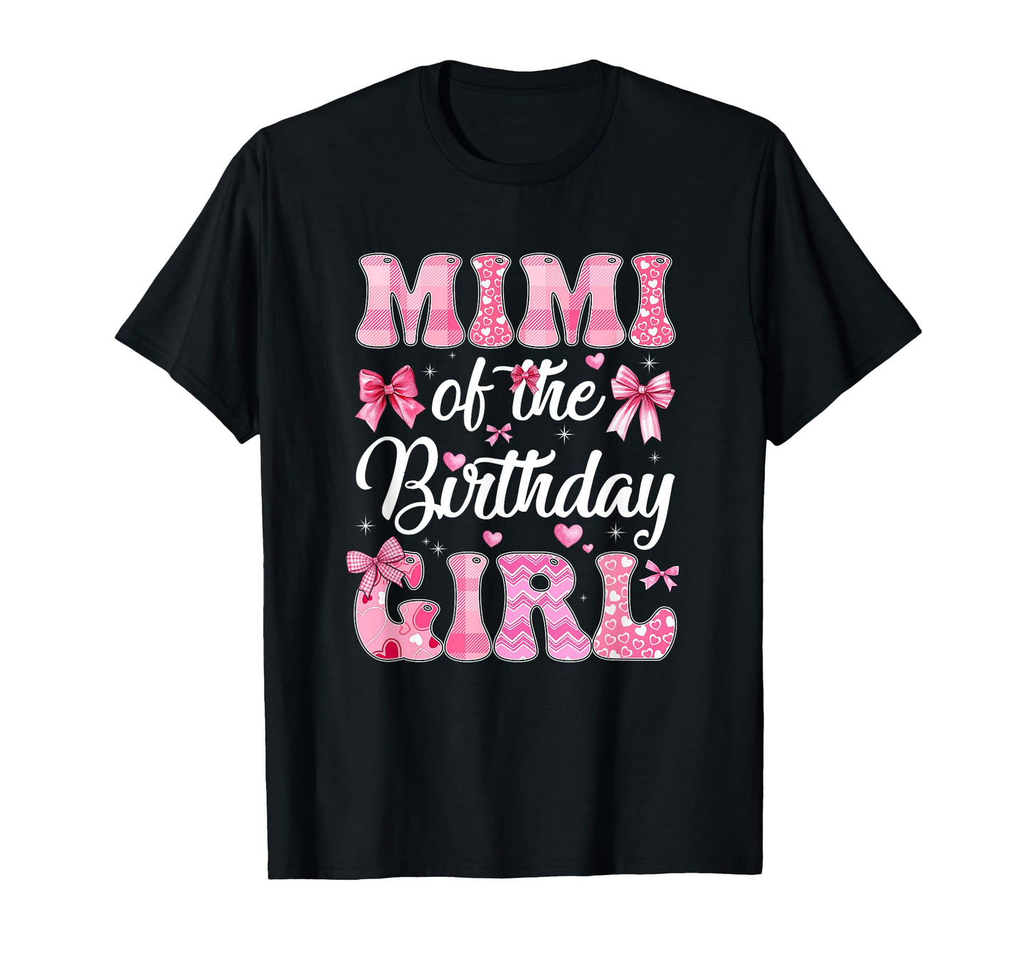 Mimi Of The Birthday Girl Family Pink Coquette Bow T-Shirt