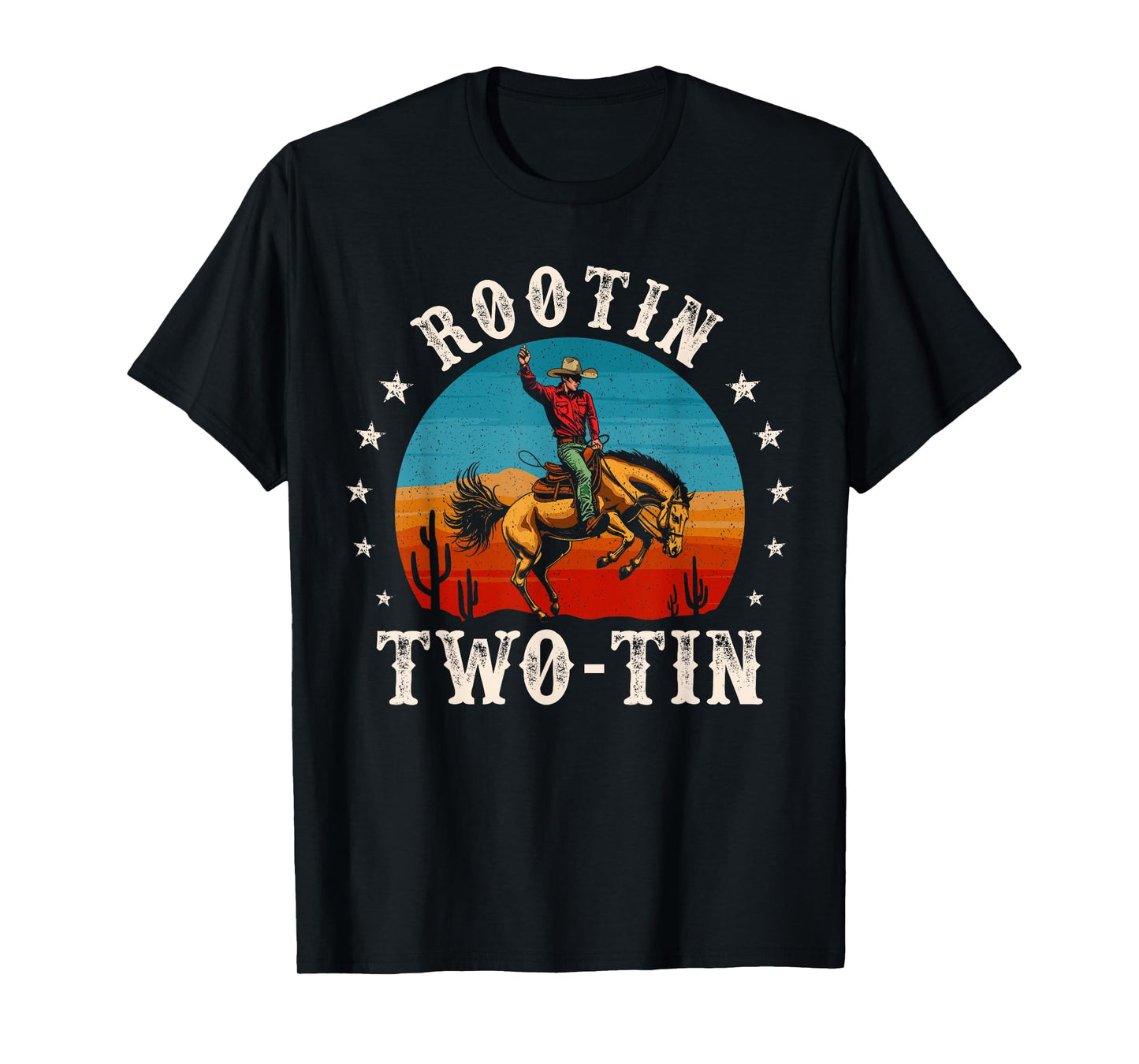 Rootin Two-tin Cowboy 2nd Birthday 2 Year Old Boy Rodeo Bday T-Shirt