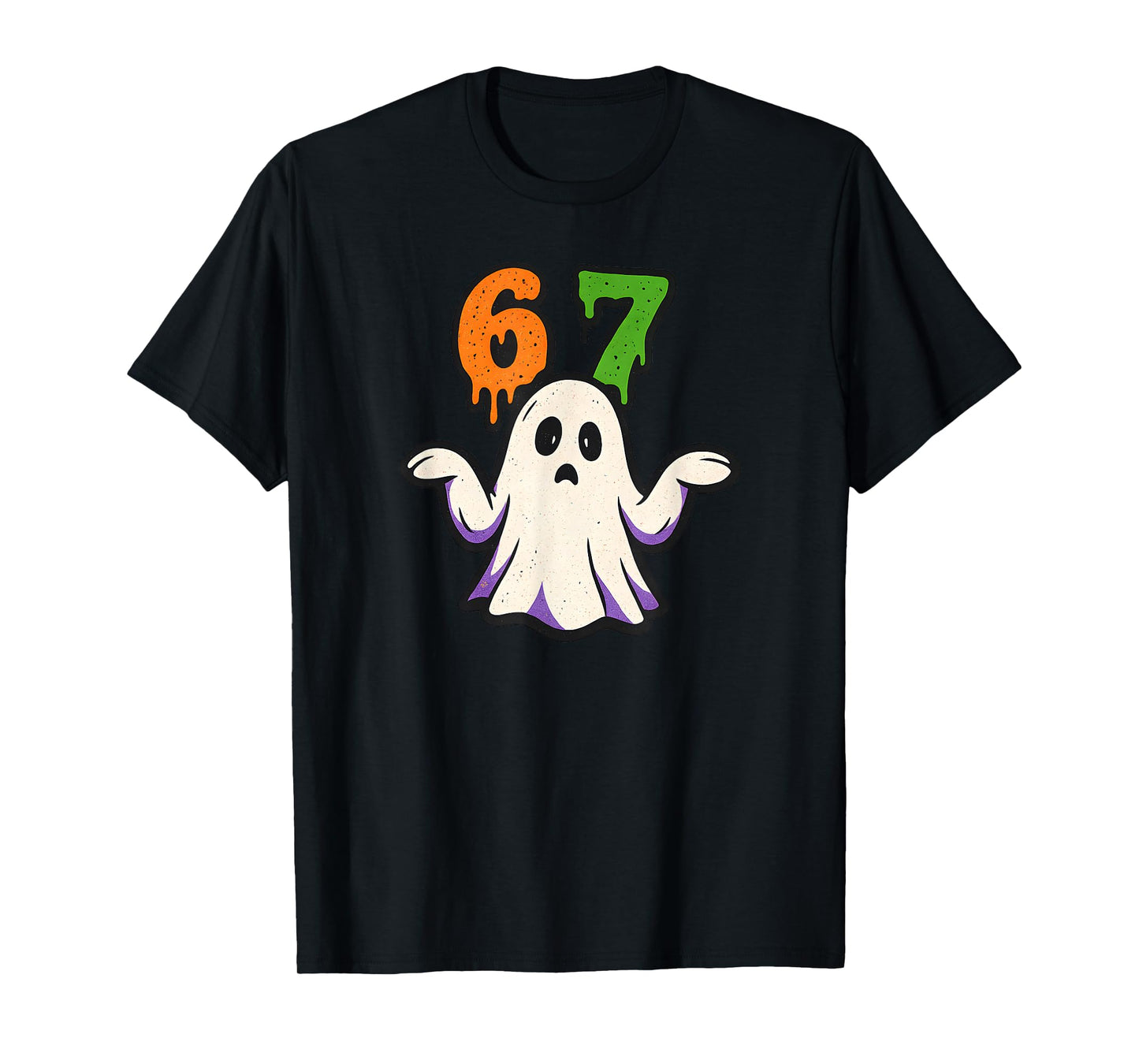 Halloween SCP 67 Cute Ghost Meme Six Seven Costume Design T-Shirt