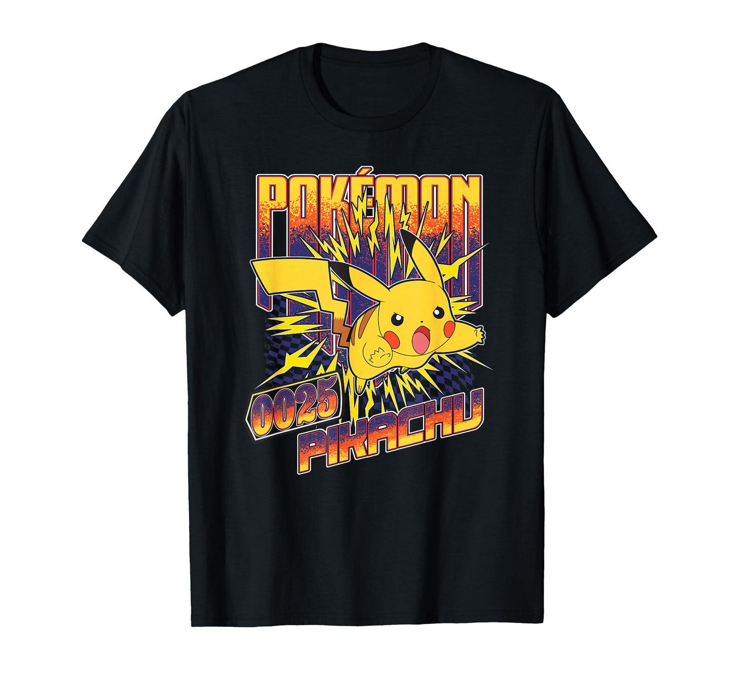 Pokémon 0025 Pikachu Ready To Fight Retro Big Chest Poster T-Shirt