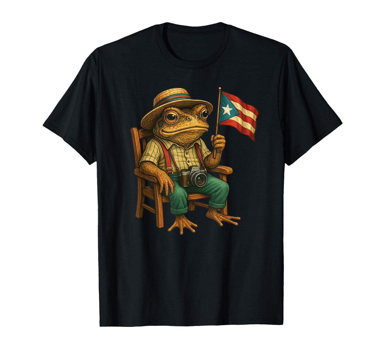 Funny Coqui Frog Puerto Rico Flag Taino Boricua Hispanic T-Shirt