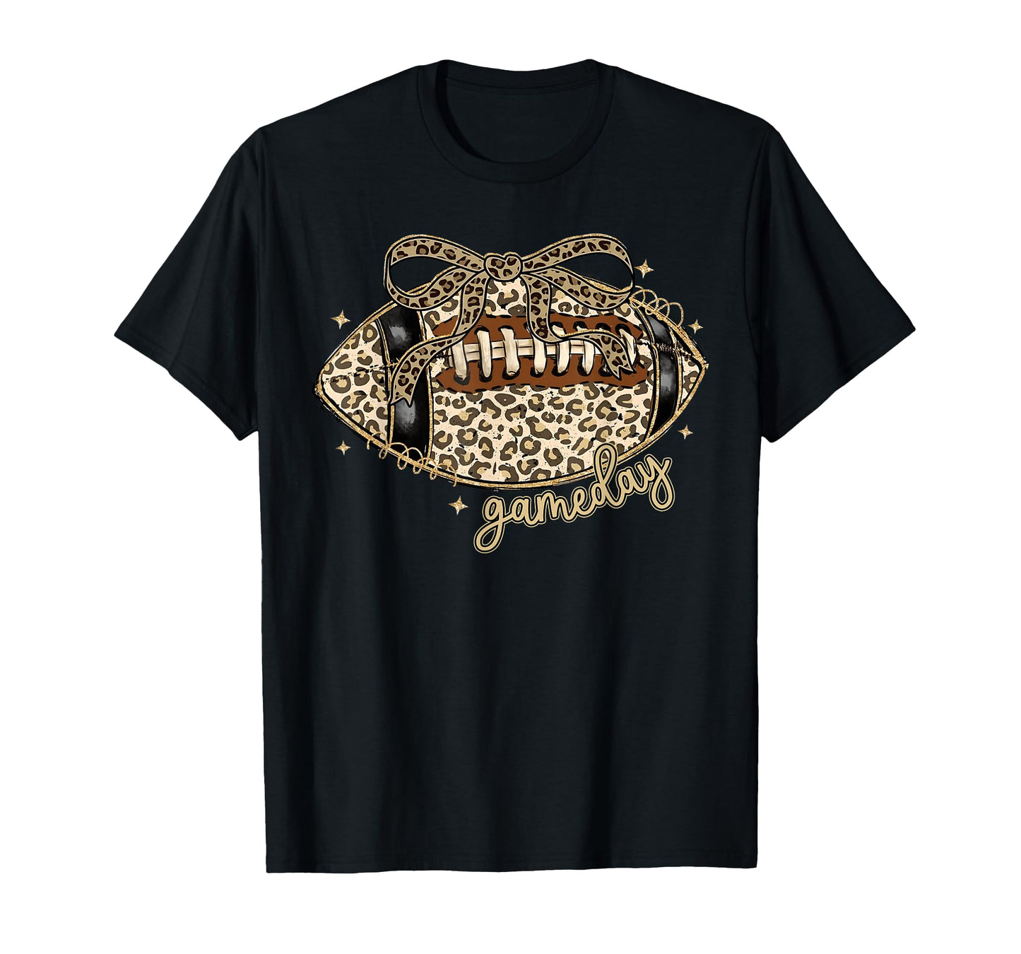 Football Game Day Womens Leopard Cheetah Game Day Football T-Shirt