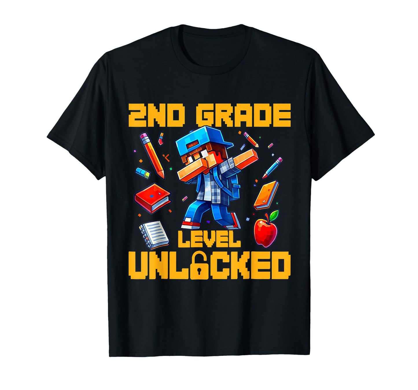 2nd Grade Level Unlocked Dabbing Boys Gamer Back to School T-Shirt