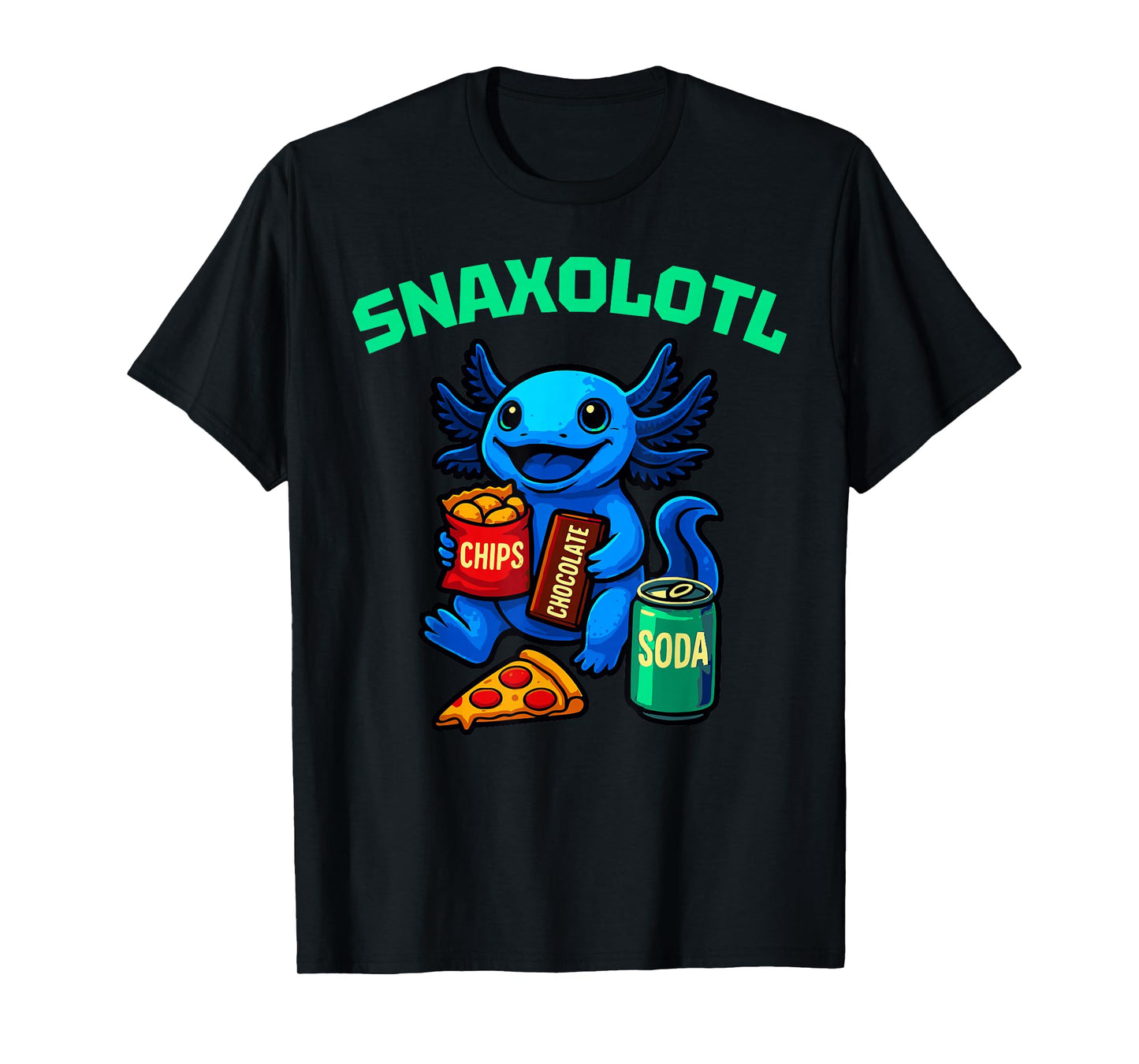 CUTE AXOLOTL Funny Snaxolotl Snacks A Lot Axolotl Kids T-Shirt