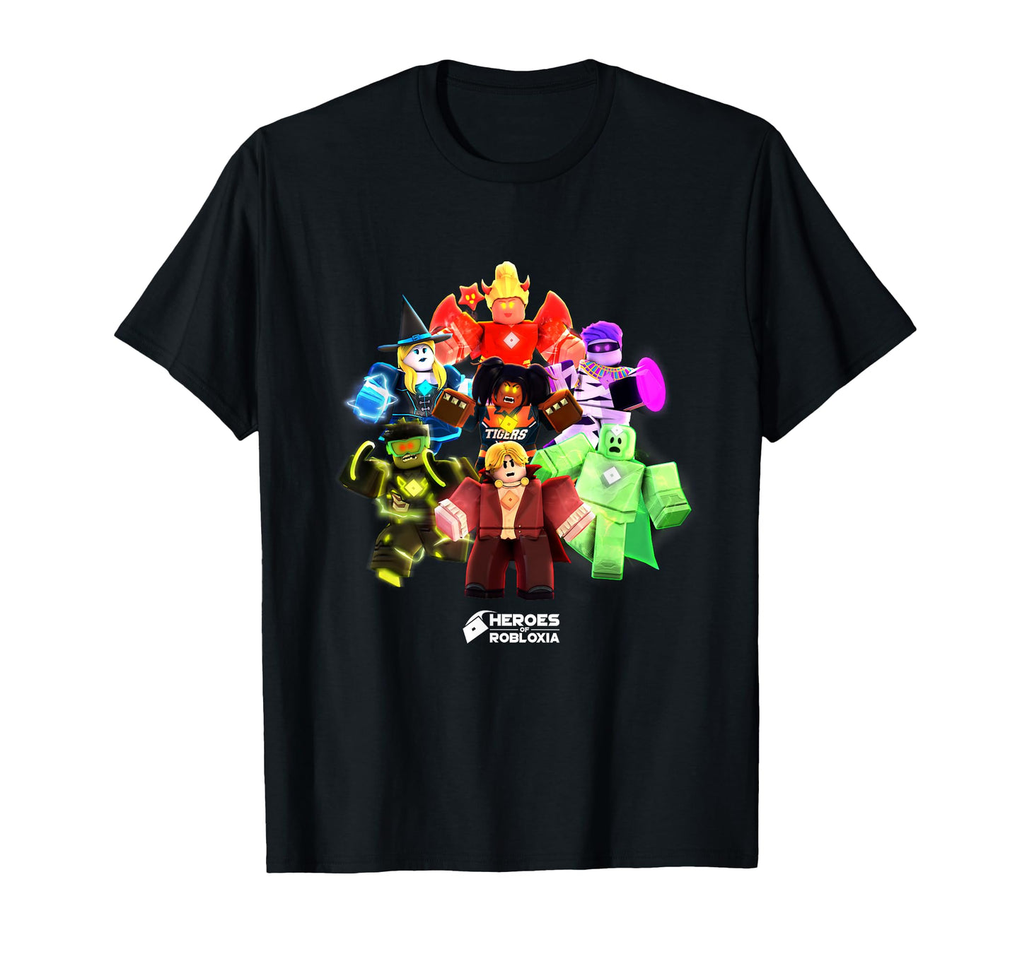 Roblox Halloween Heroes Black T-Shirt - Classic Fit, Crew Neck, Short Sleeve, Casual