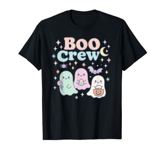 Cute Pastel Boo Crew Halloween Groovy Ghosts Candy Pumpkin T-Shirt