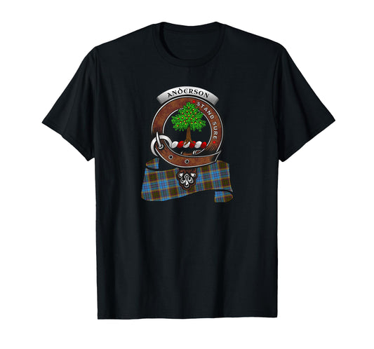 Anderson Scottish Clan Badge & Tartan T-Shirt