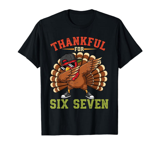 67 Thanksgiving Meme Funny Thankful Turkey Dabbing T-Shirt