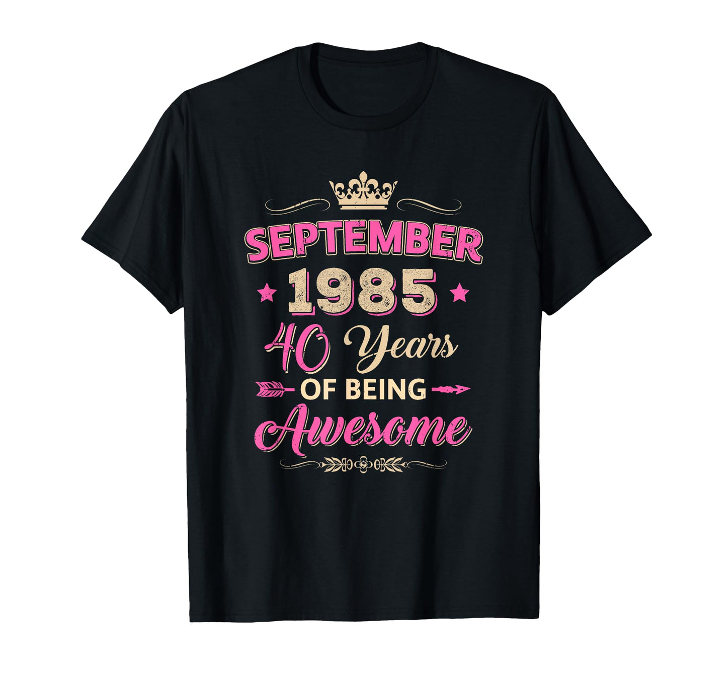 September 1985 40 Years of Being Awesome Retro 40Th Birthday T-Shirt