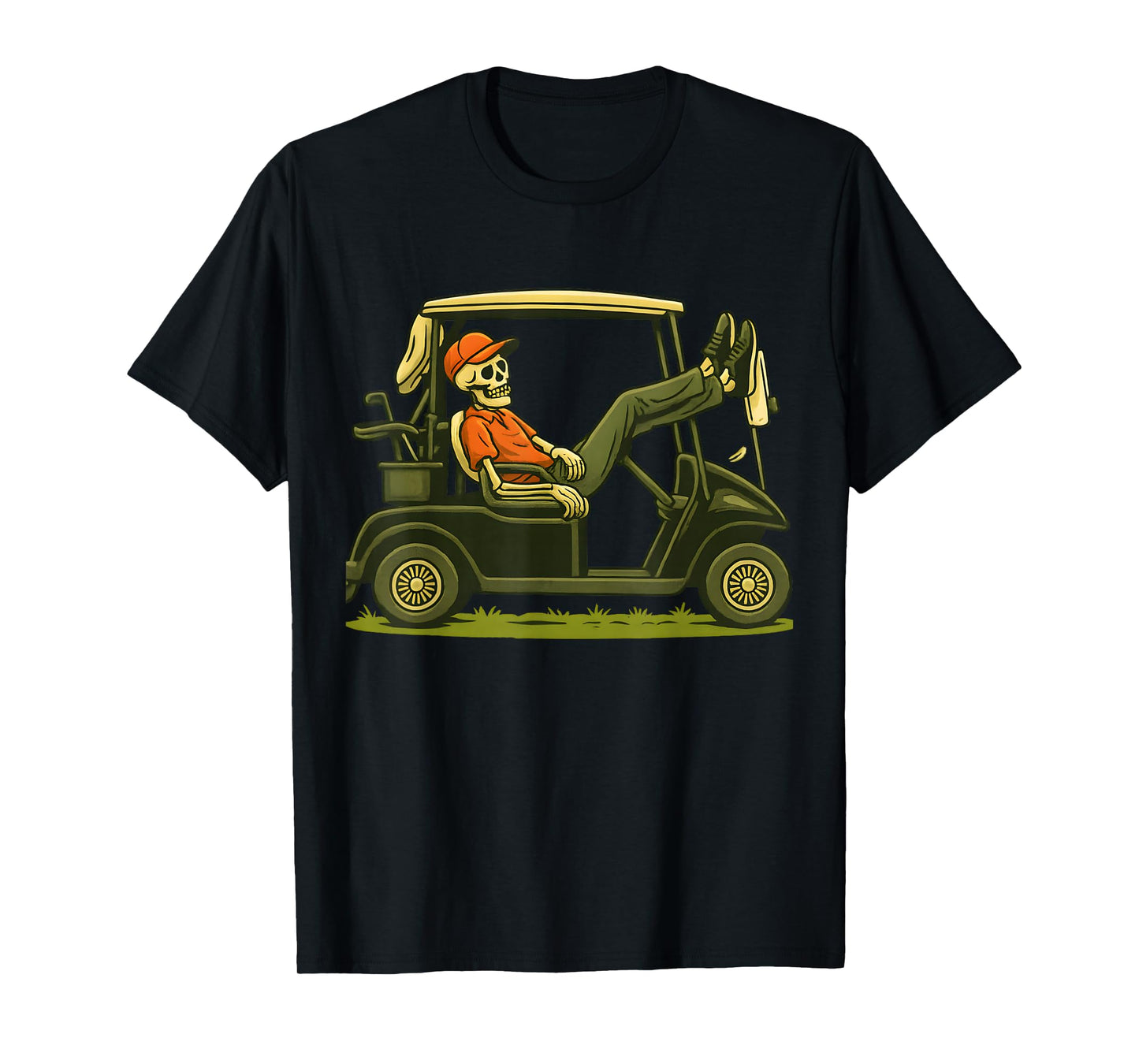 Skeleton Golf Halloween Golfer Golf Player Funny Men Dad T-Shirt