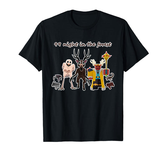 99 Nights Halloween in The Forest Kids Boys Girls Funny T-Shirt