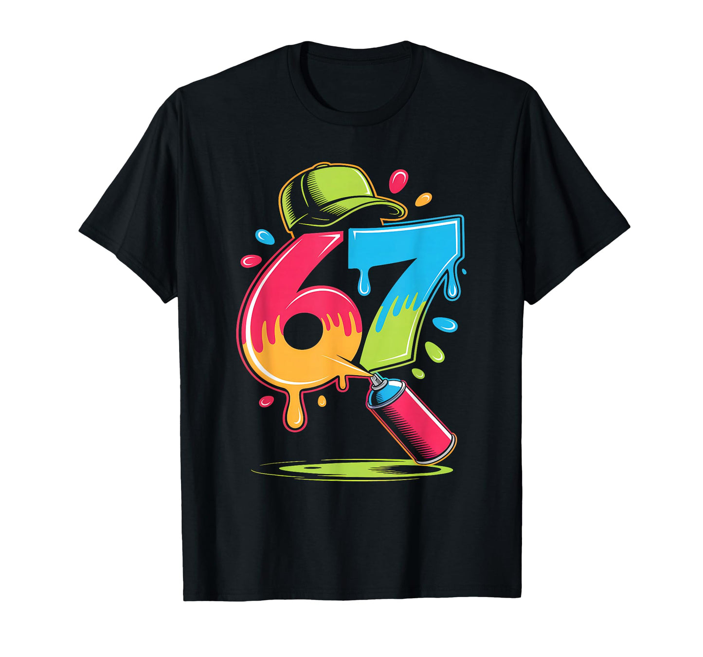 67 Graffiti Meme Funny Six Seven Alpha Slang T-Shirt