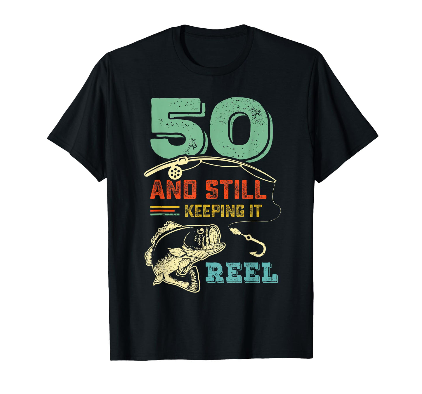 50th Birthday Fishing | Turning 50 | Fisherman Mens Pun Gift T-Shirt