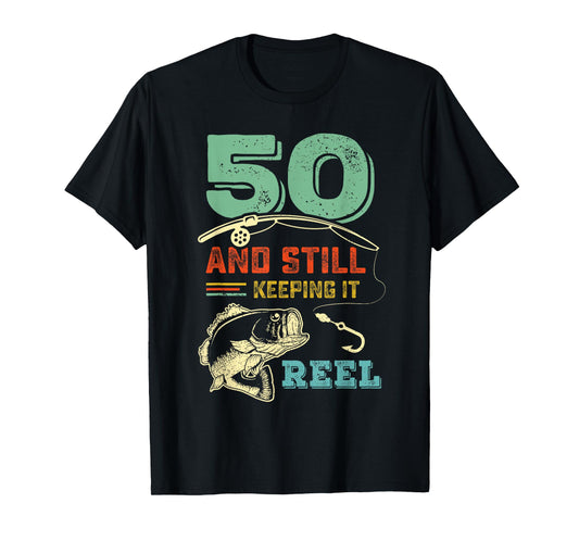 50th Birthday Fishing | Turning 50 | Fisherman Mens Pun Gift T-Shirt