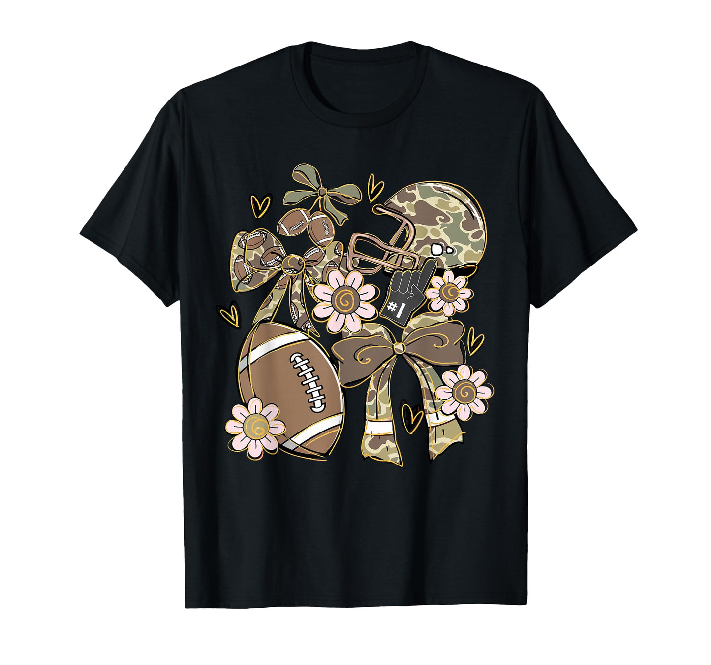 Camo Football Game Day Team Sports Jersey Uniform Men Women T-Shirt