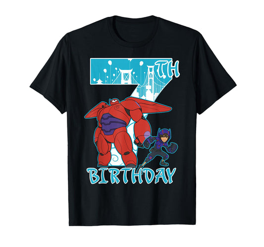 Disney Big Hero 6 Baymax Hiro 7th Birthday Graphic T-Shirt T-Shirt